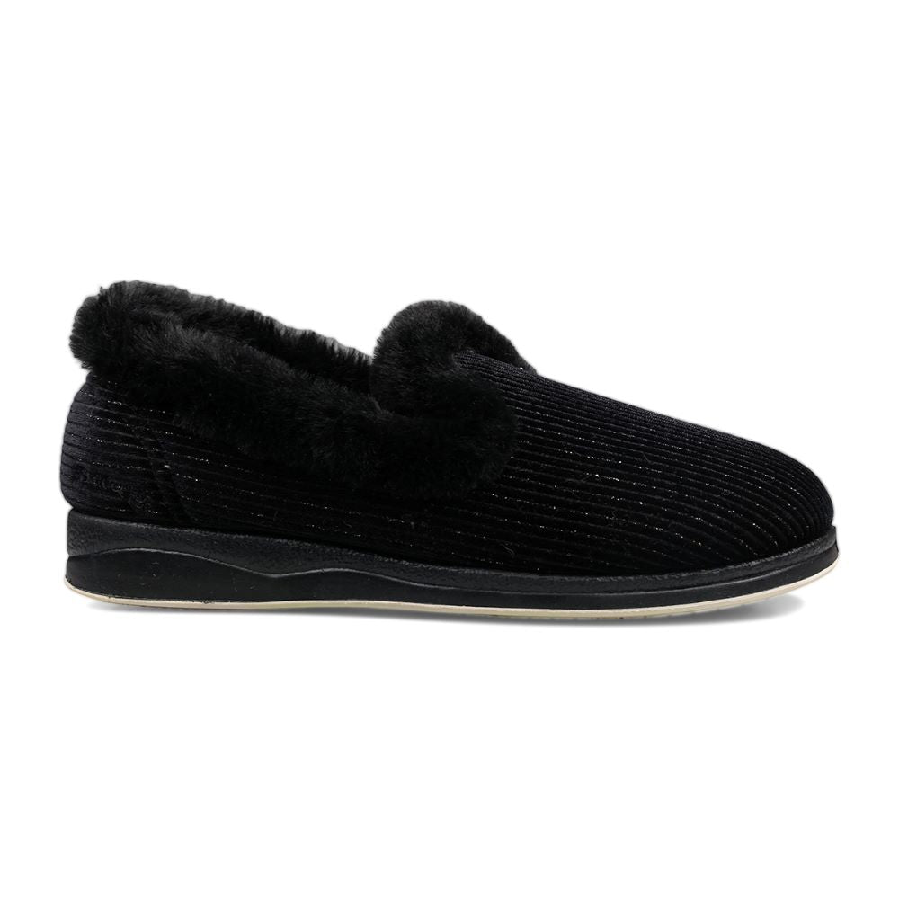 Padders Repose Black Sparkle Slippers – SoleLution