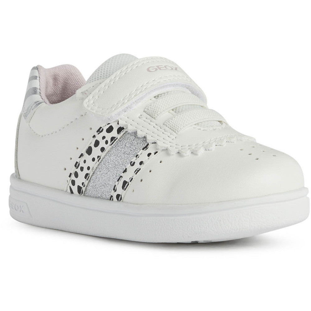 Geox B Djrock Girl B251WC C0007 White Silver Trainers SoleLution