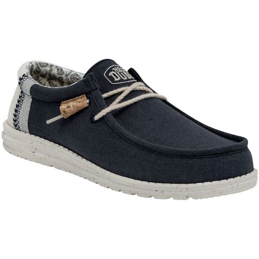 Hey Dude Wally Linen - Natural Navy Casual – SoleLution