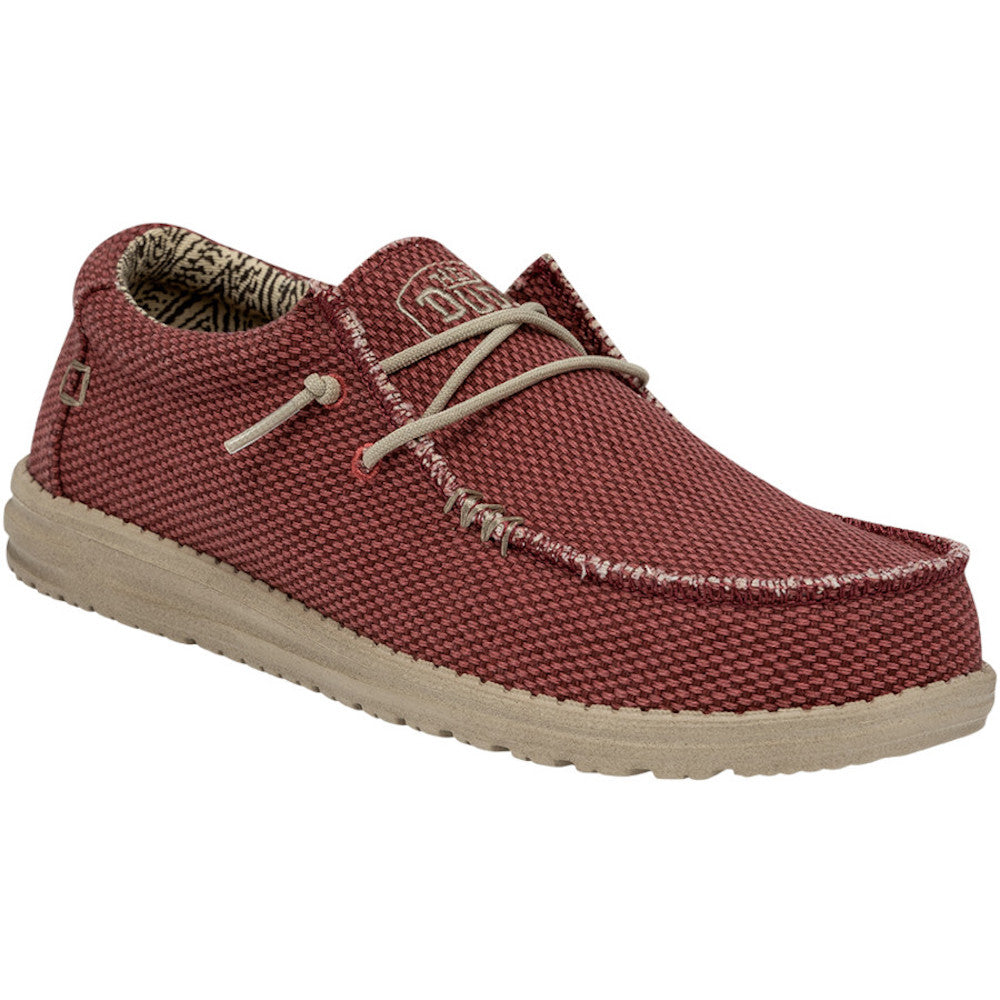 Hey Dude Wally Braided - Pompeian Red Casual – SoleLution