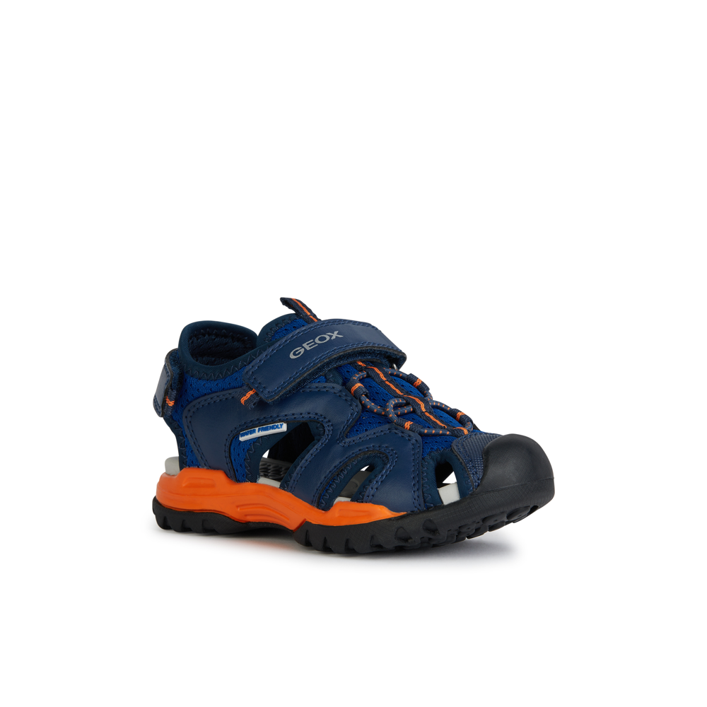 Geox J Borealis Boy J450RC - C0685 - Royal/Orange Sandals