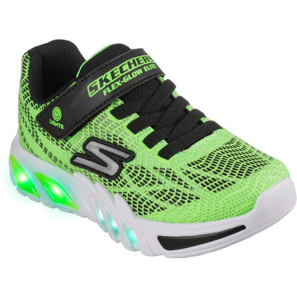 Skechers Flex Glow Dezlom Black Lime Trainers