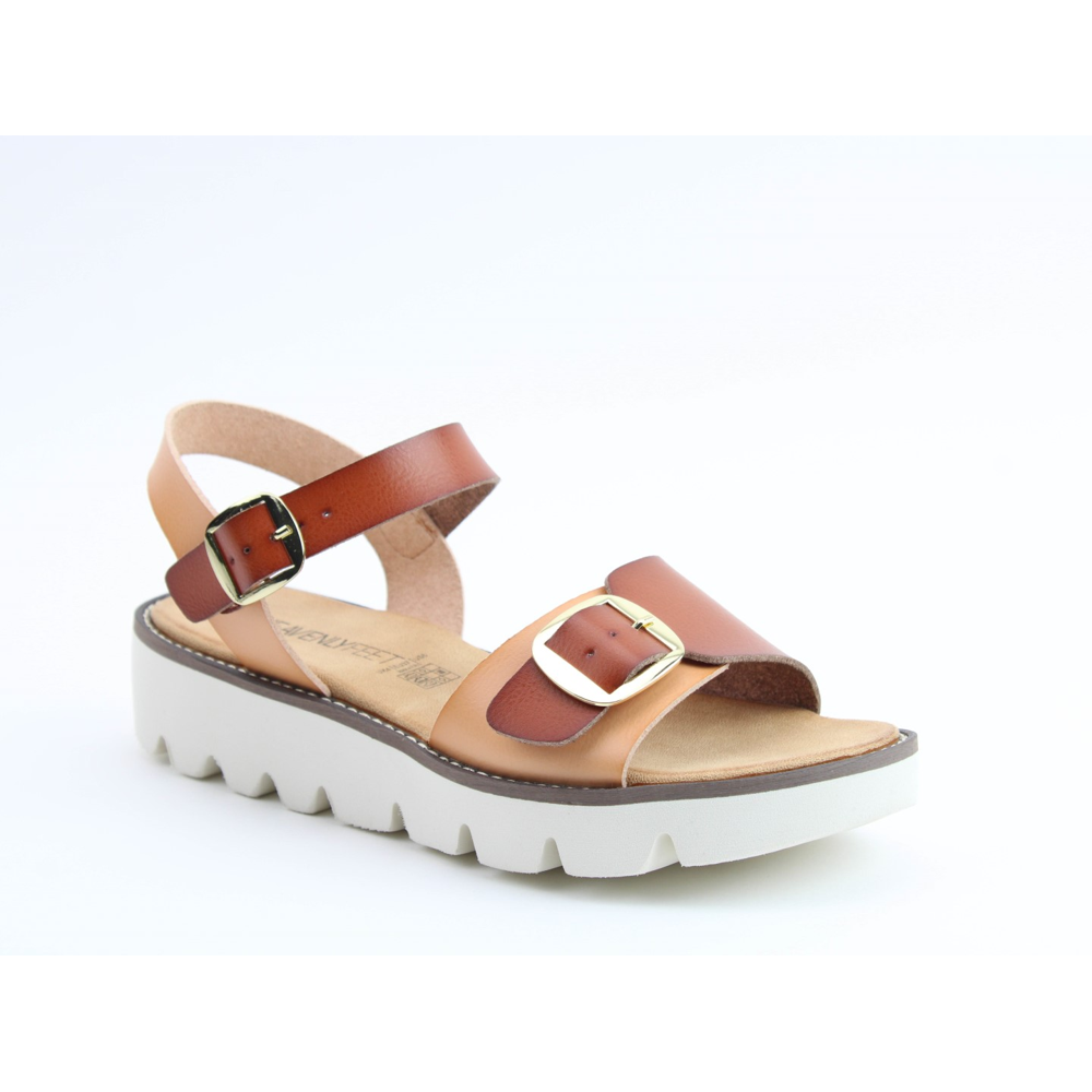 Heavenly Feet Trudy Brown/Light Tan Sandals – SoleLution