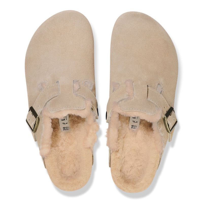 Birkenstock Boston Suede Shearling - Taupe Casual