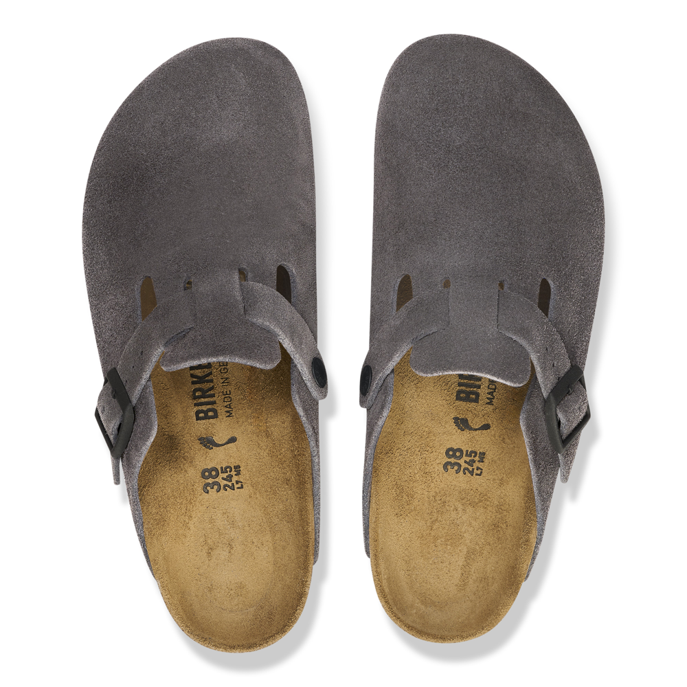 Birkenstock Boston Suede Leather Velvet Grey Casual