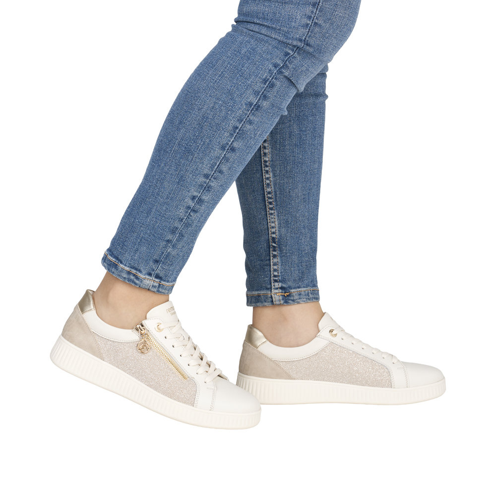 Remonte D2E00 - Snow/White Gold Trainers