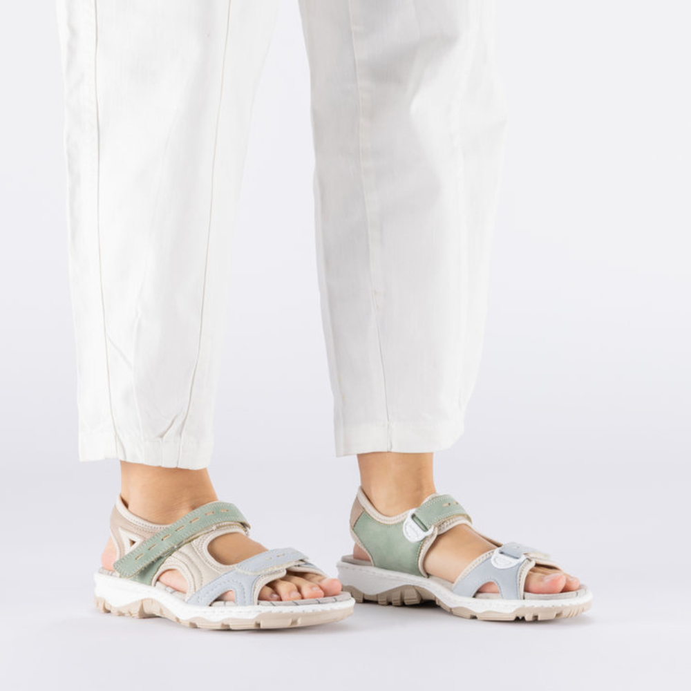 Rieker 68866 -  Carnation/Mauve/Aqua Sandals