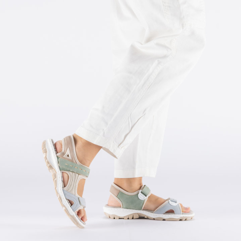 Rieker 68866 -  Carnation/Mauve/Aqua Sandals