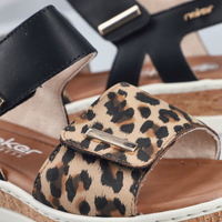 Rieker V4181 -  Beige/Black Sandals