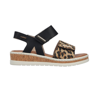 Rieker V4181 -  Beige/Black Sandals