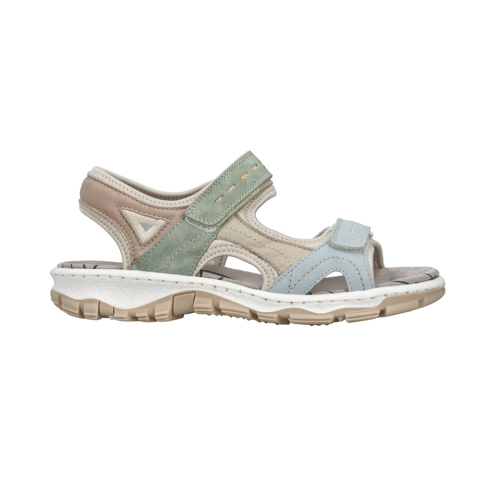 Rieker 68866 -  Carnation/Mauve/Aqua Sandals
