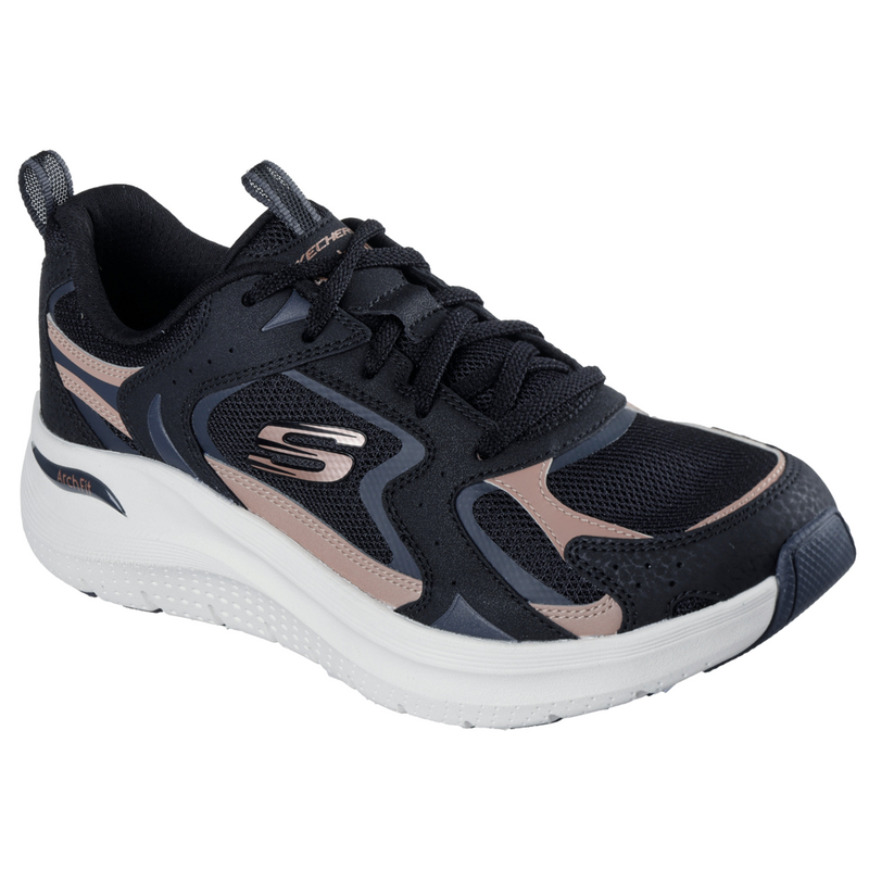 Skechers Arch Fit 2.0 Vintage Luxe - Black/Rose Gold Trainers