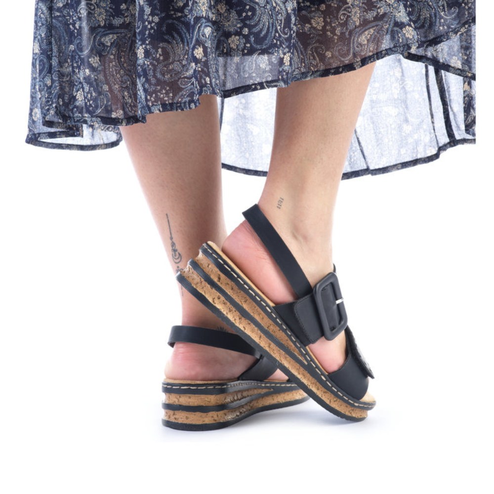 Rieker 62950 - Black Sandals