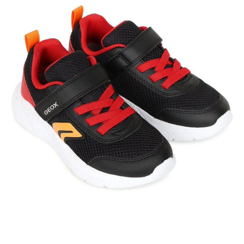 Geox J Sprintye Boy J36GBA - Black/Red Trainers