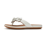 FitFlop Gracie Flower Leather Flip Flop - Urban White