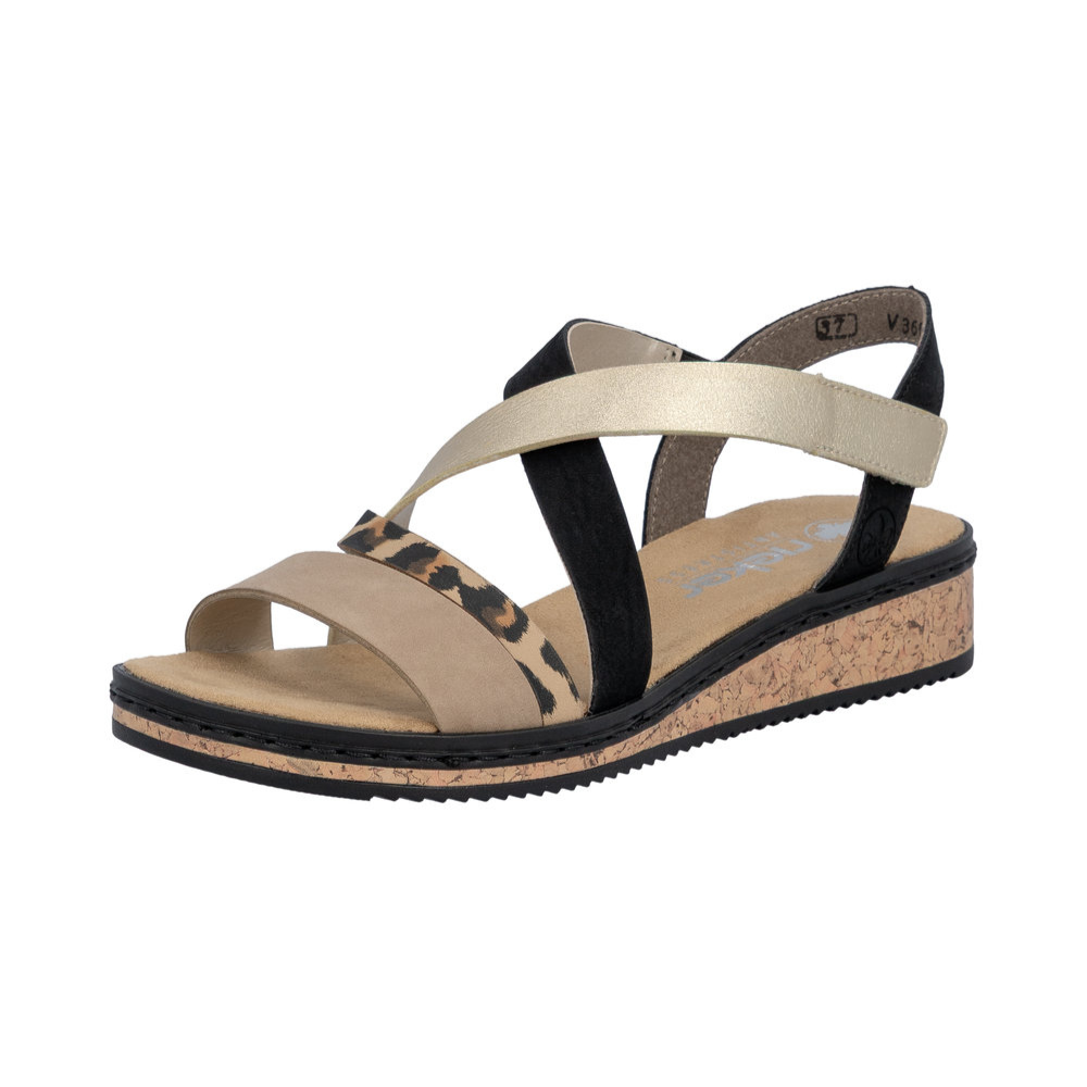 Rieker V3663 -  Shell/Beige/Light gold Sandals