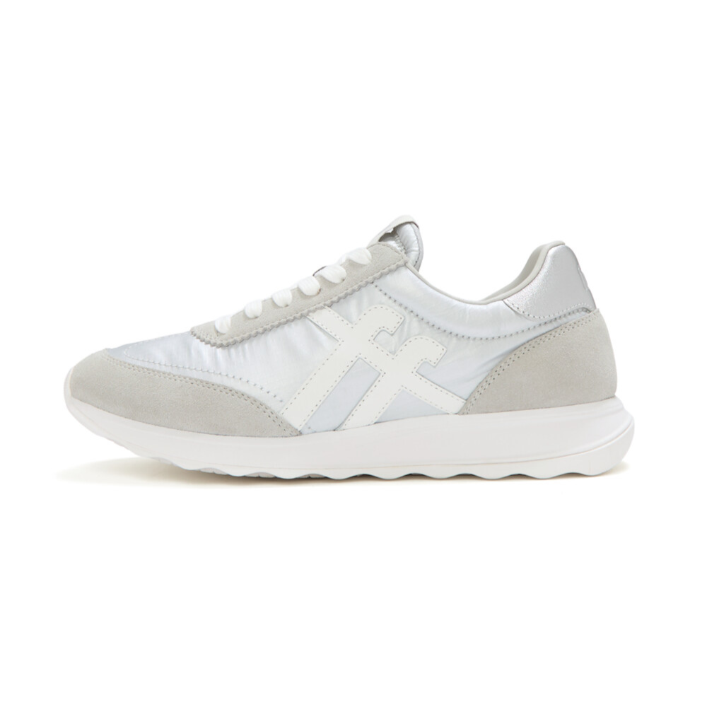 FitFlop Retro-Q FF Metallic Sneakers - Silver/Urban White
