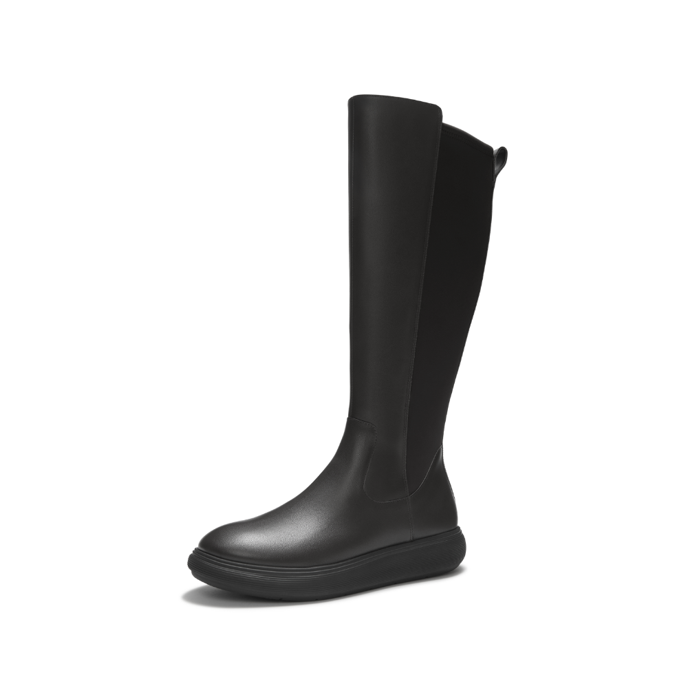 FitFlop IQ-Comff Leather High Boot - All Black