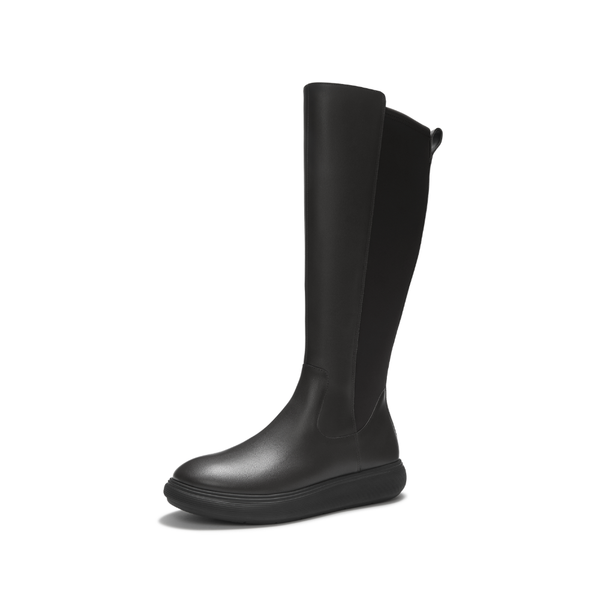 FitFlop IQ-Comff Leather High Boot - All Black