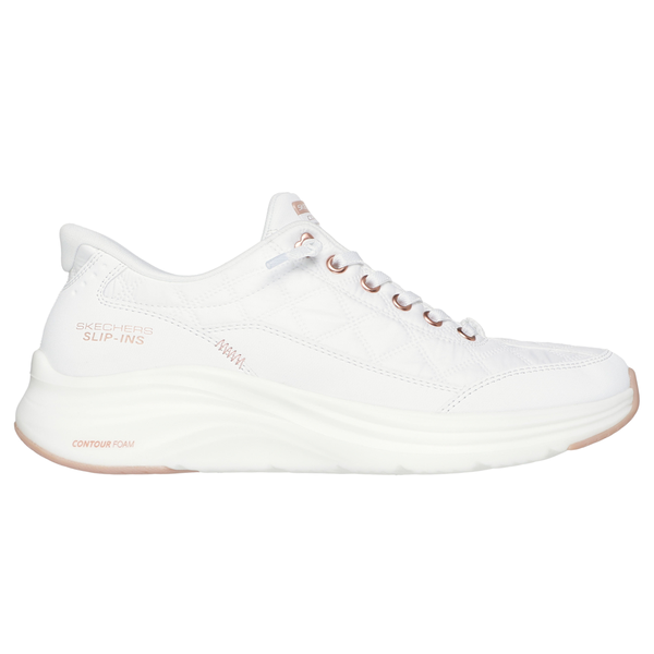 Skechers Slip-ins Contour Foam Cozy Fit Golden Hour - White/Rose Gold Trainers