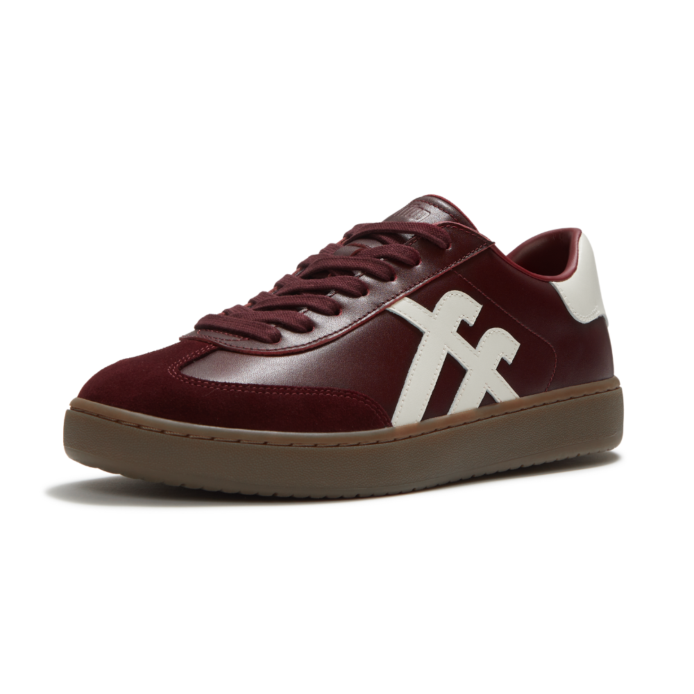 FitFlop The Dash T-Toe Leather Trainer - Dark Merlot