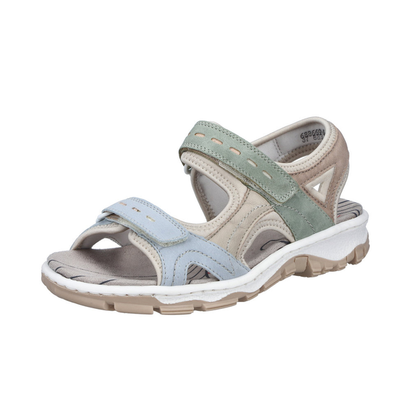 Rieker 68866 -  Carnation/Mauve/Aqua Sandals