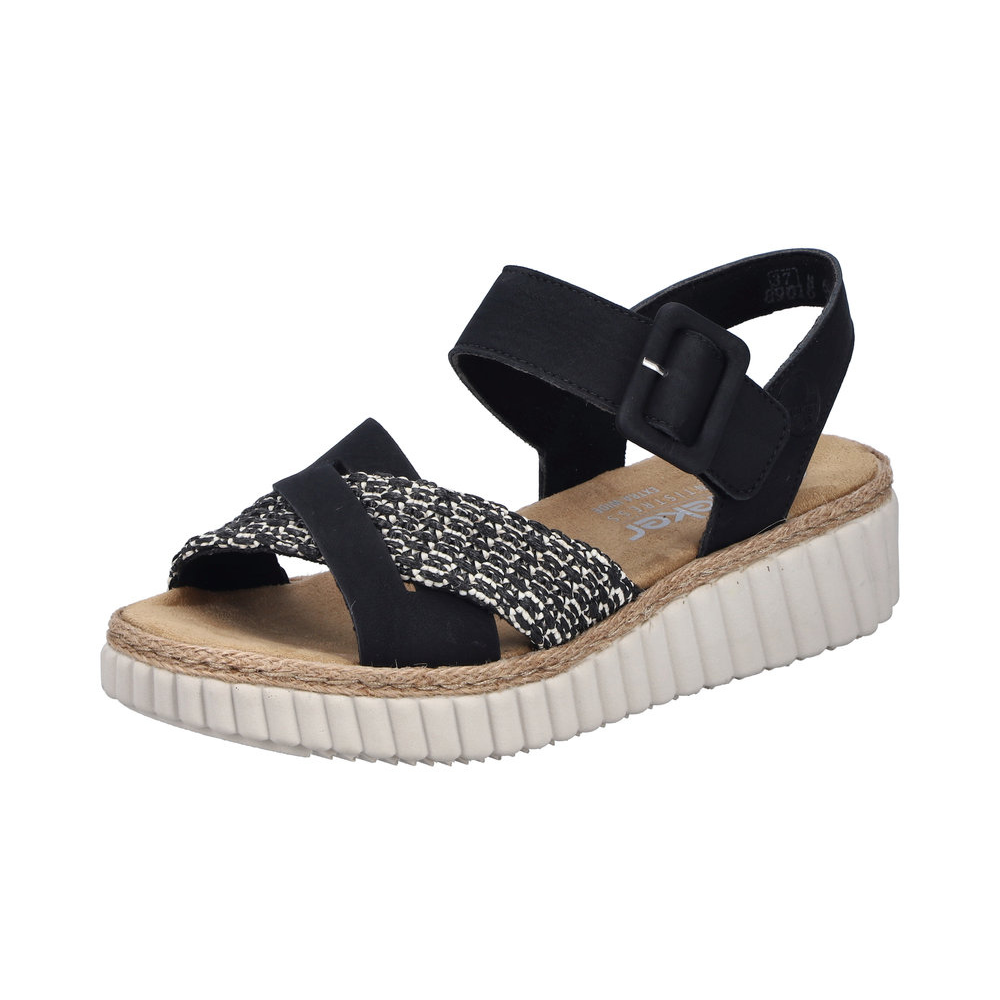 Rieker 69269 -  Black/Sand Sandals