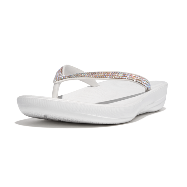 FitFlop iQushion Sparkle Toe-Post Sandals - Urban White