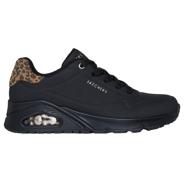Skechers Uno Jungle Nite - Black/Leopard Trainers