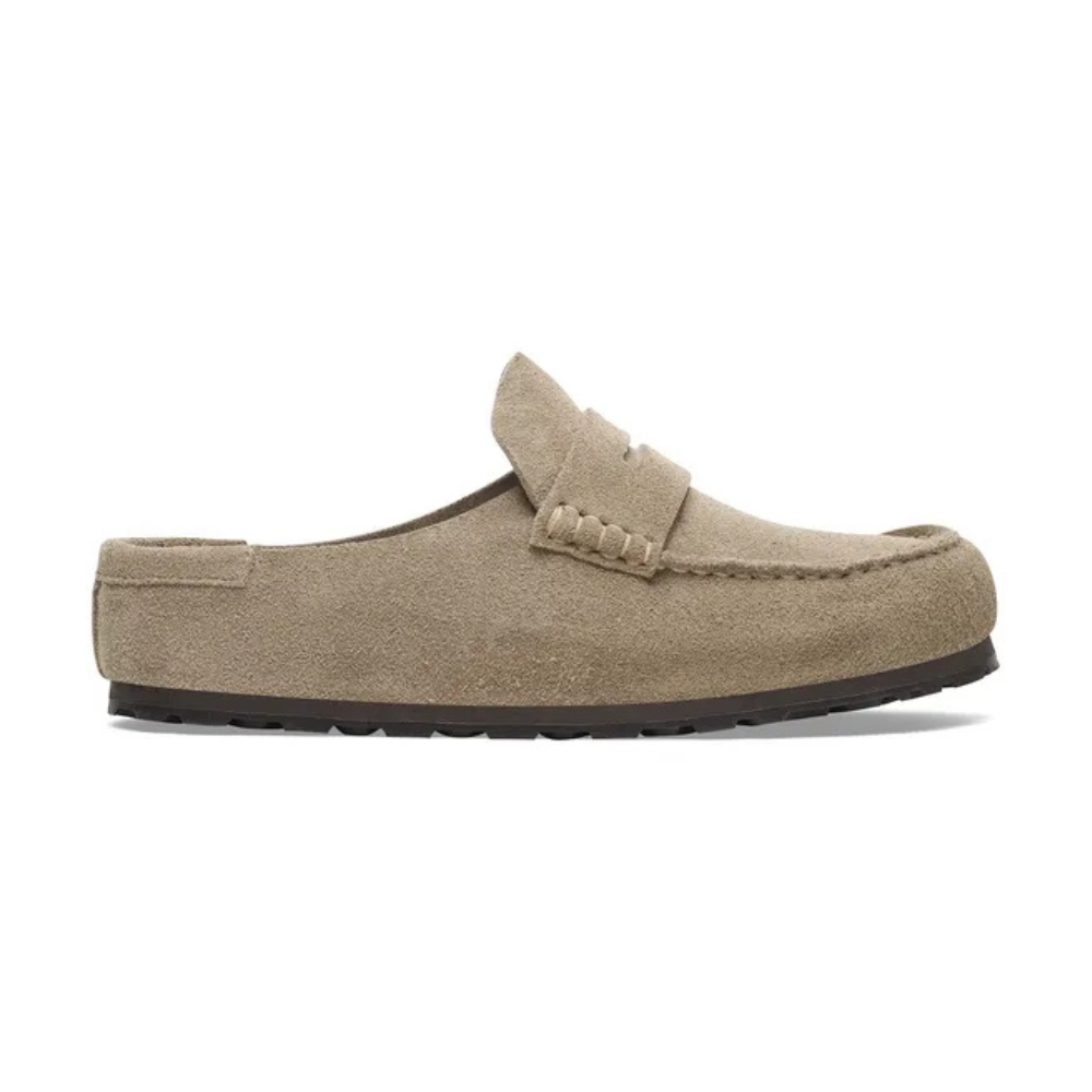 Birkenstock Naples Wrapped Suede Clog - Taupe