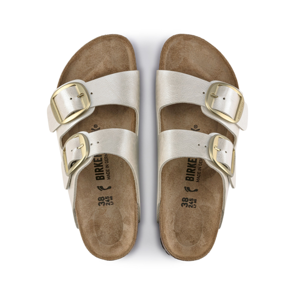 Birkenstock Arizona Big Buckle Birko-Flor - Graceful Pearl White Sandals
