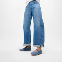 FitFlop Delicato Wave-Edge Canvas Mary Jane - Cosmic Blue Canvas