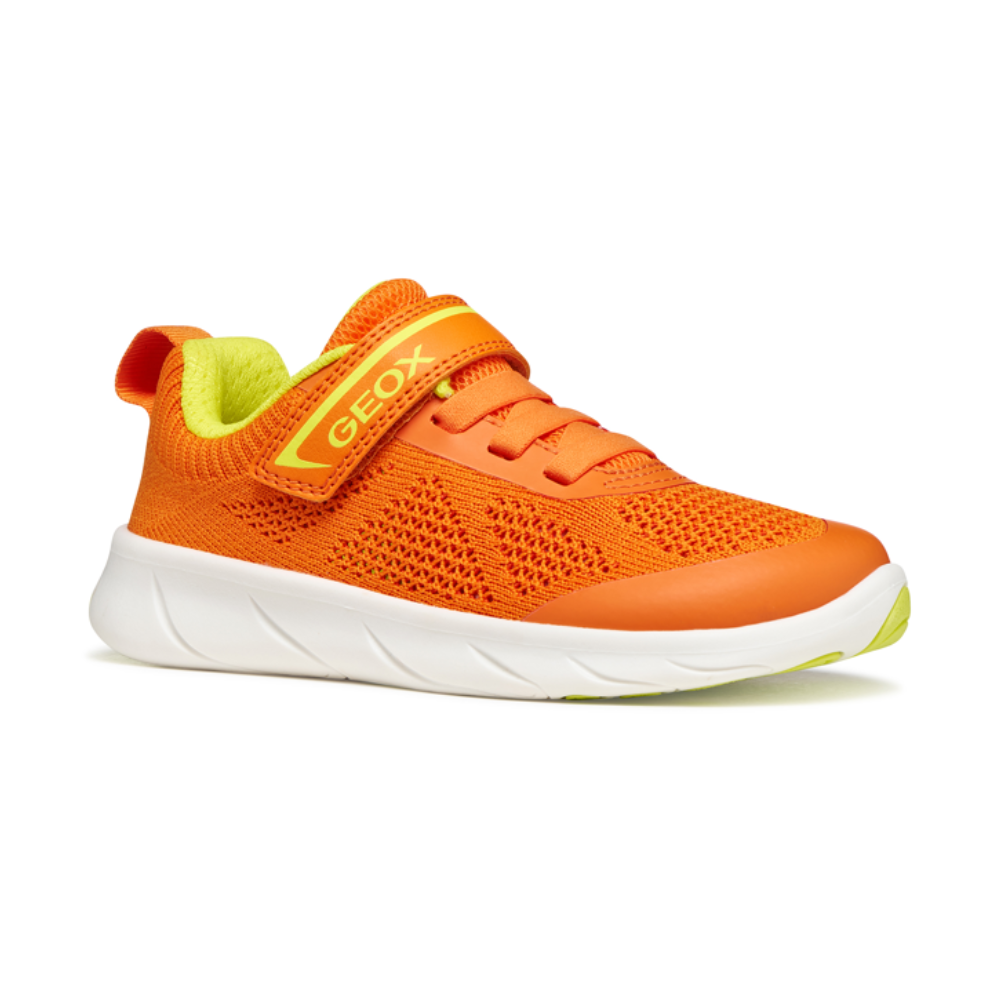 Geox J Foot-Run J65PDB - C2T3S Orange/Lime Green Trainers