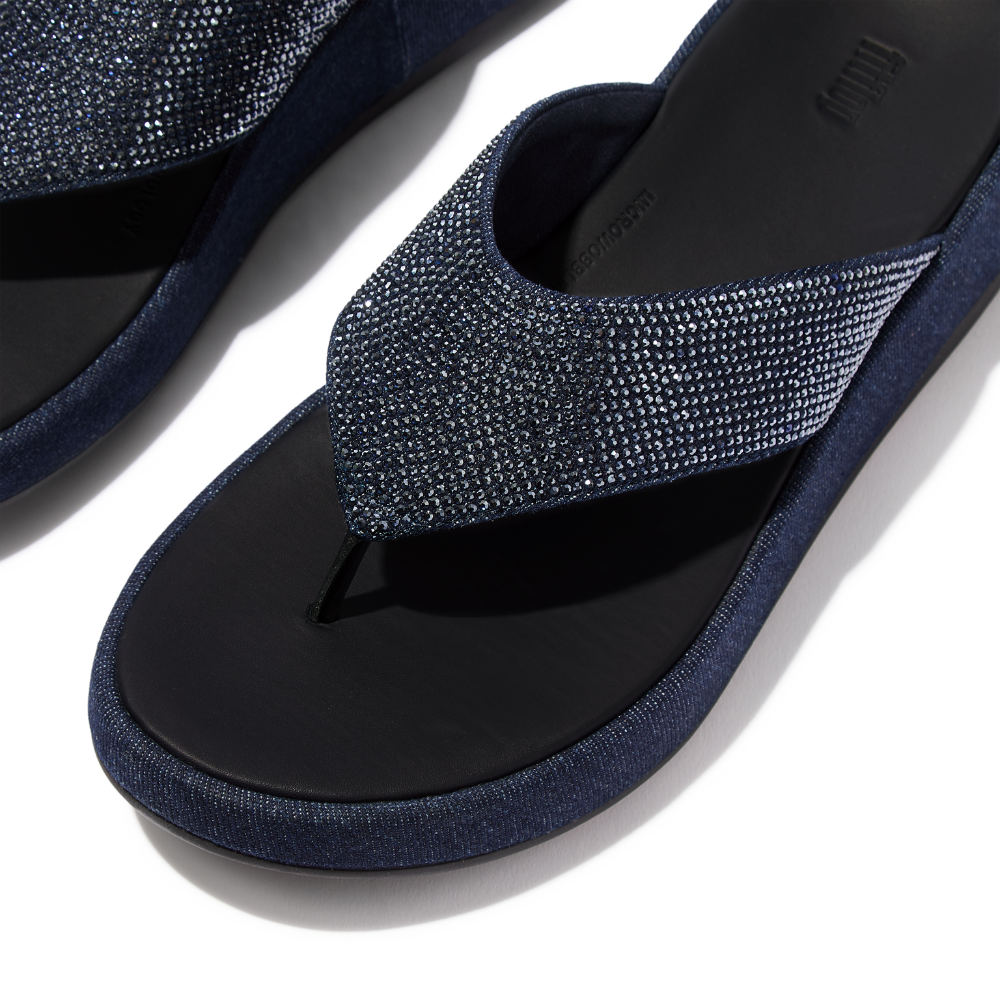 FitFlop F-Mode Toe Post Sandals - Dark Denim