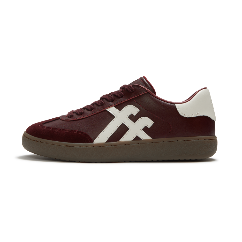 FitFlop The Dash T-Toe Leather Trainer - Dark Merlot