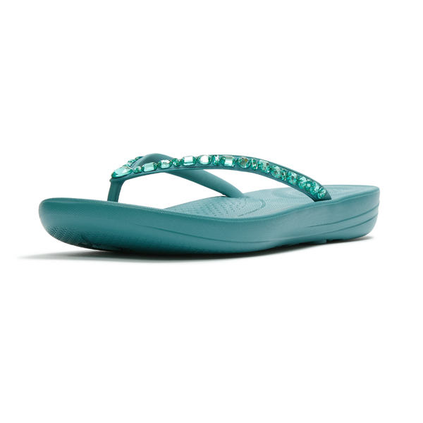 FitFlop iQushion Multi-Crystal Ergonomic Flip Flop - Teal