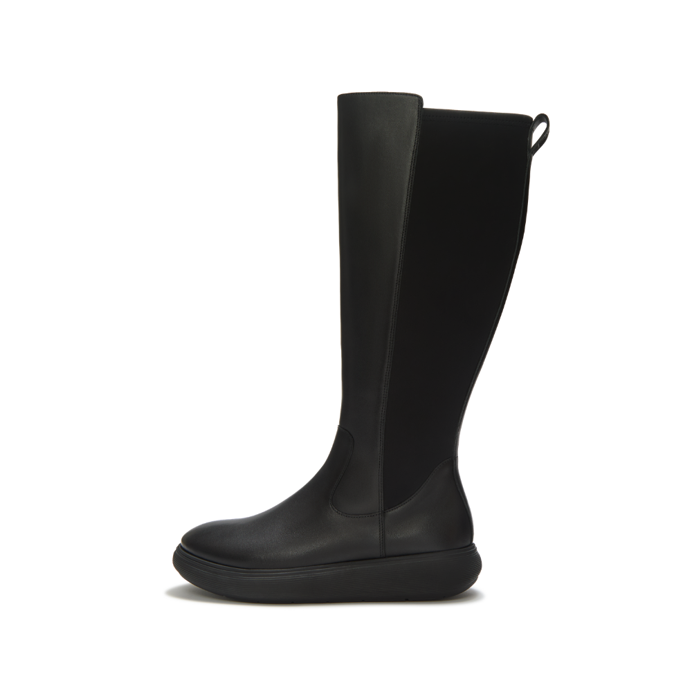 FitFlop IQ-Comff Leather High Boot - All Black