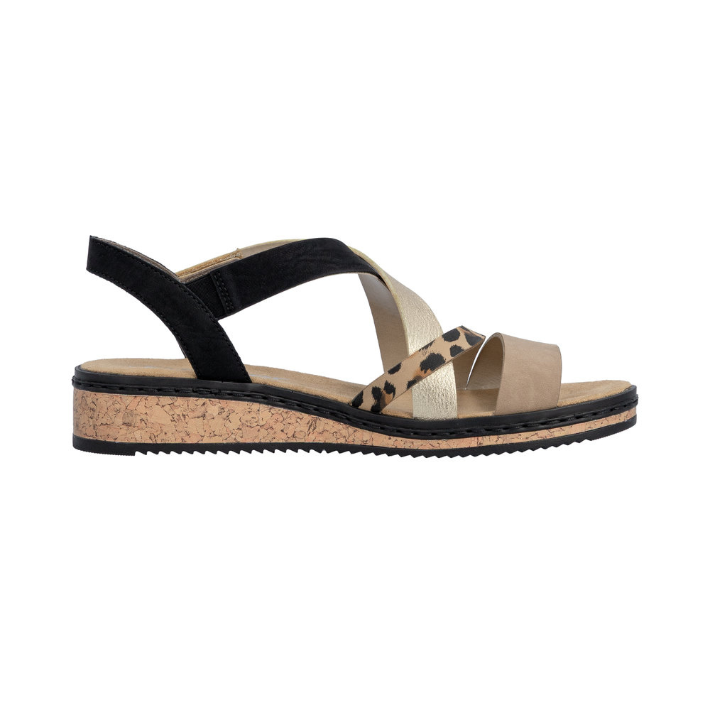 Rieker V3663 -  Shell/Beige/Light gold Sandals