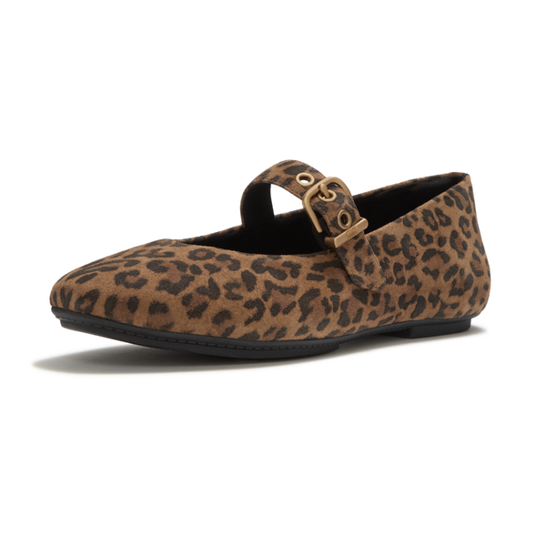 FitFlop Delicato Suede Leopard Mary-Jane - Tan/Black