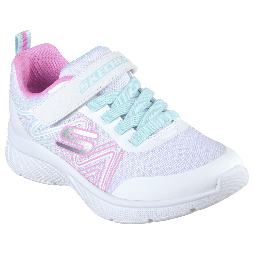 Skechers Microspec Plus Swirl Sweet White Multi Trainers SoleLution