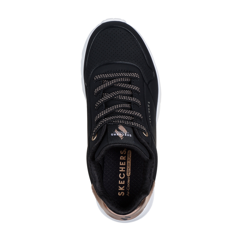 Skechers Uno Lite - Metallic Mode - Black/White Trainers