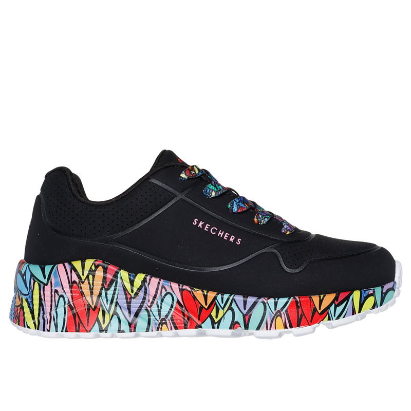 Skechers Uno Lite Subtle Love - Black/Multi Trainers