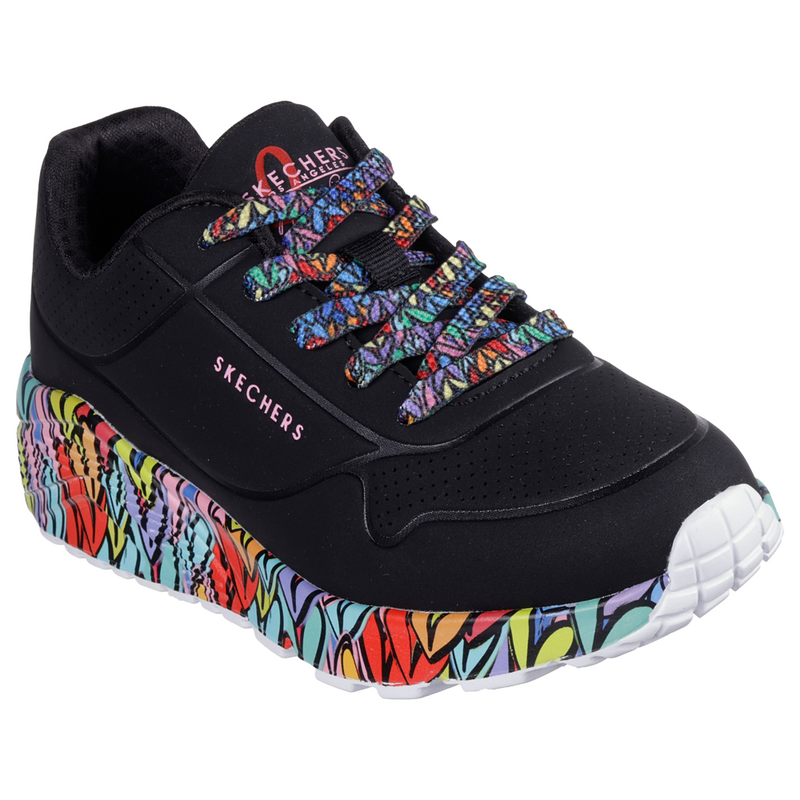 Skechers Uno Lite Subtle Love - Black/Multi Trainers