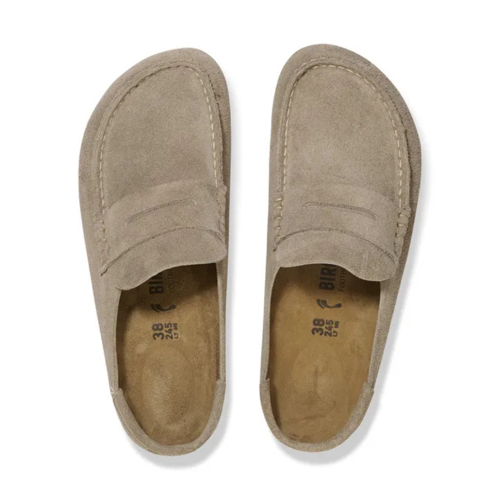 Birkenstock Naples Wrapped Suede Clog - Taupe