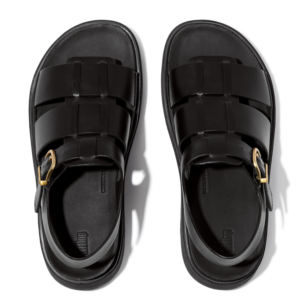 FitFlop Gen FF Leather Fisherman Sandals  - All Black