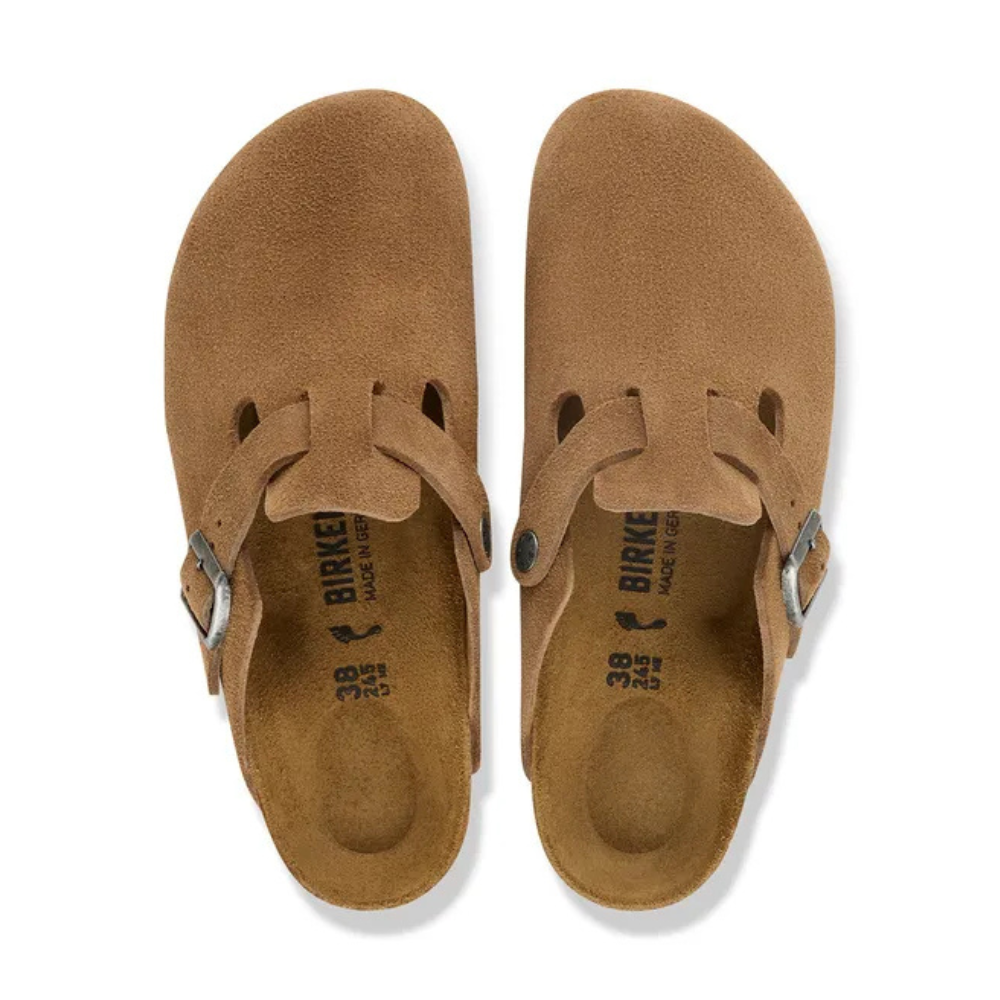 Birkenstock Boston Suede Unisex Clog - Dark Tea