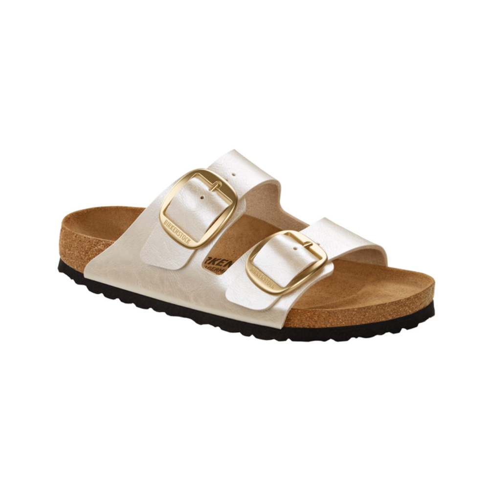 Birkenstock Arizona Big Buckle Birko-Flor - Graceful Pearl White Sandals