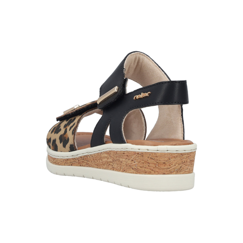 Rieker V4181 -  Beige/Black Sandals