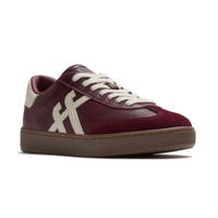 FitFlop The Dash T-Toe Leather Trainer - Dark Merlot