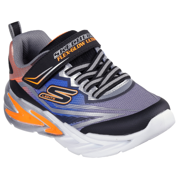 Skechers Flex-Glow Ultra - Black Silver Trainers